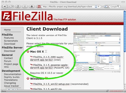 filezilla for mac os x 10.9
